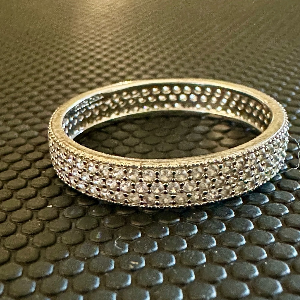 Sterling silver genuine  daimond engagement ring